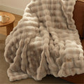 Bedsure Fluffy Bubble Faux Fur Throw Blanket, 50"x60", Cream