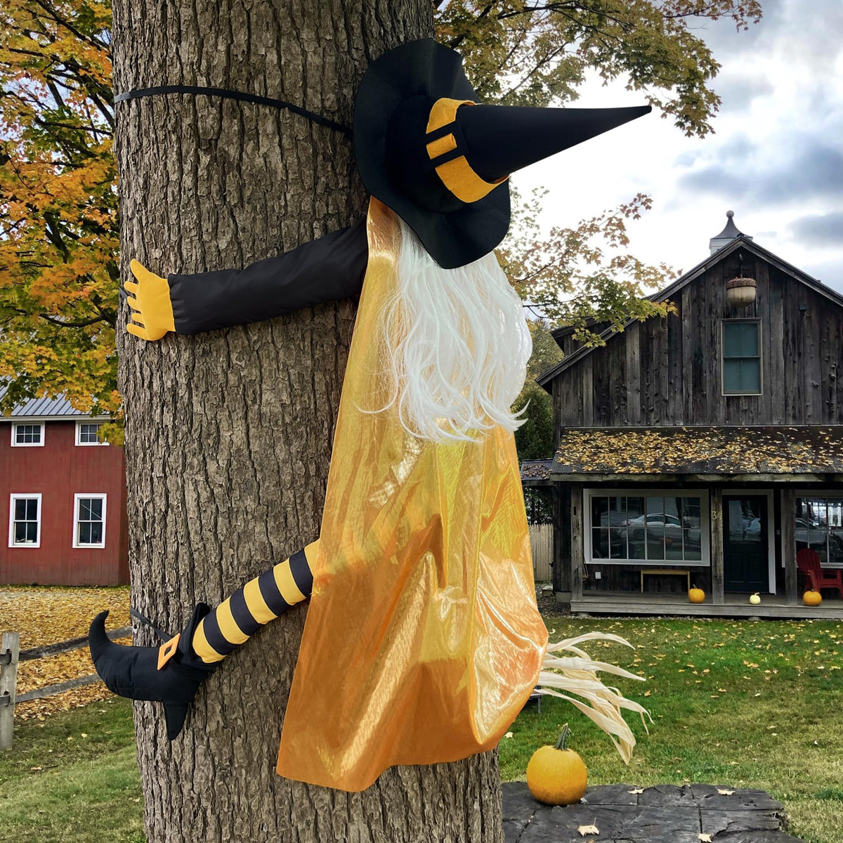 Giiffu Halloween Decorations Outdoor 57" Crashing Witch into Tree Decor