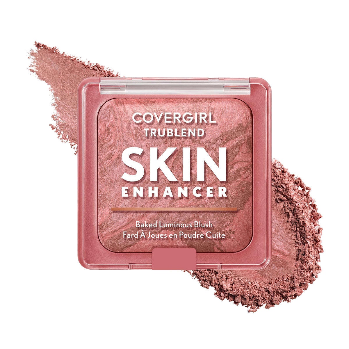 COVERGIRL TruBlend Skin Enhancer Baked Luminous Blush, with Hyaluronic Acid & White Rose Extract, Blends Seamlessly - Please Please Pink (Bright Pink with Light Swirls)