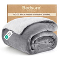 Bedsure GentleSoft Sherpa Fleece Throw Blanket for Couch, Non-Heated, Thick and Warm Throw for Women and Men, Soft Fuzzy Plush Weight Blanket for Winter, Navy, 50x60 Inches
