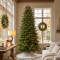 Glitzhome 15ft Prelit Artificial Christmas Tree, Vibrant Evergreen Fir with 5,000 Warm White/Multi-Color Chasing and Twinkling Lights, 13,459 PE&PVC Branch Tips, 9 Function w/Foot Pedal, Simple Setup