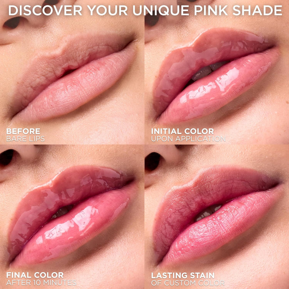 L'Oreal Paris Plump Ambition pH Hyaluron Lip Oil, Color Shifting Lip Tint with 24HR Hydration, Volumizing Shine and Lasting Color, 010 pH Cristal Ice