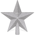 Christmas Tree Star Topper, 8" Gold Glitter Xmas Star Tree Decorations, 3D