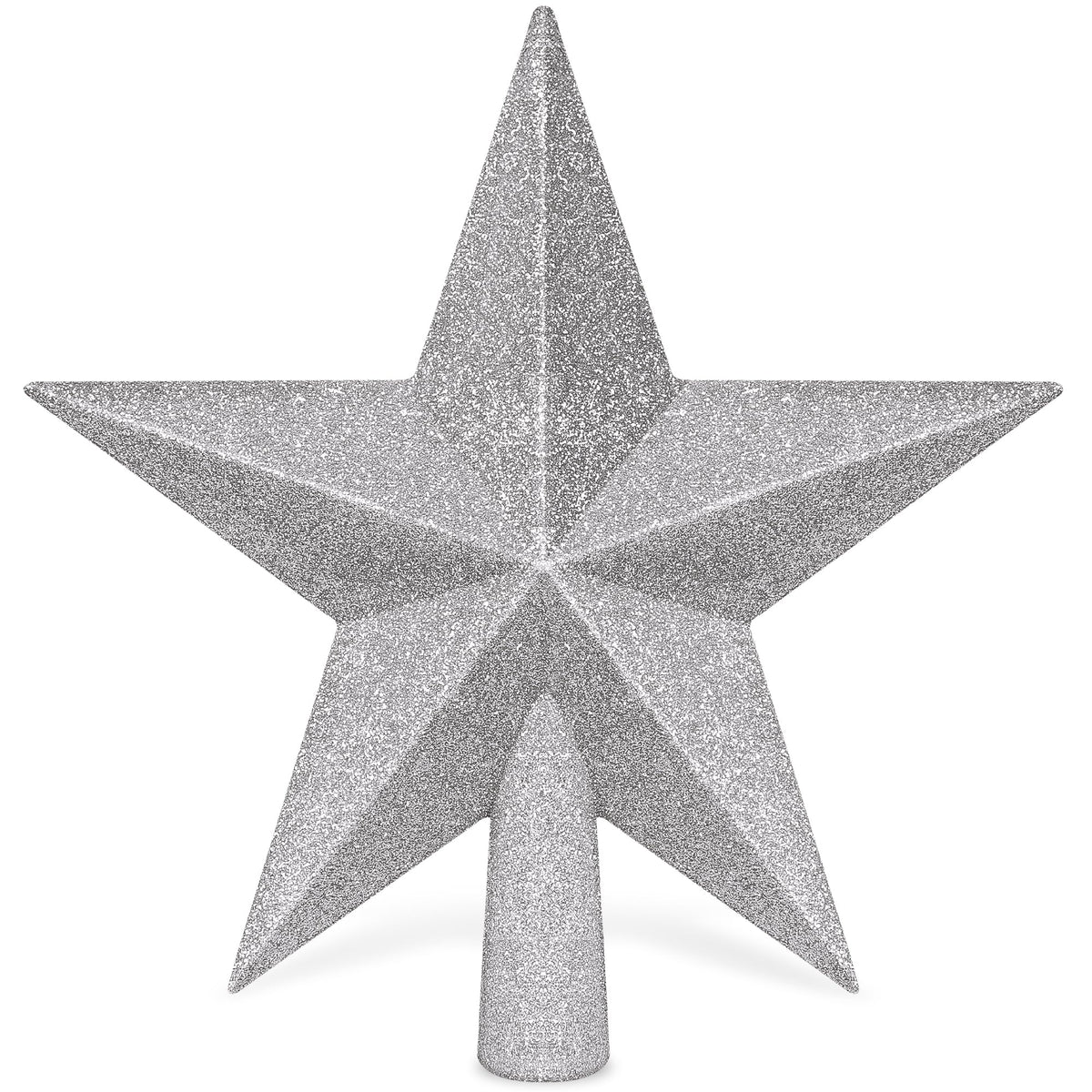 Christmas Tree Star Topper, 8" Gold Glitter Xmas Star Tree Decorations, 3D