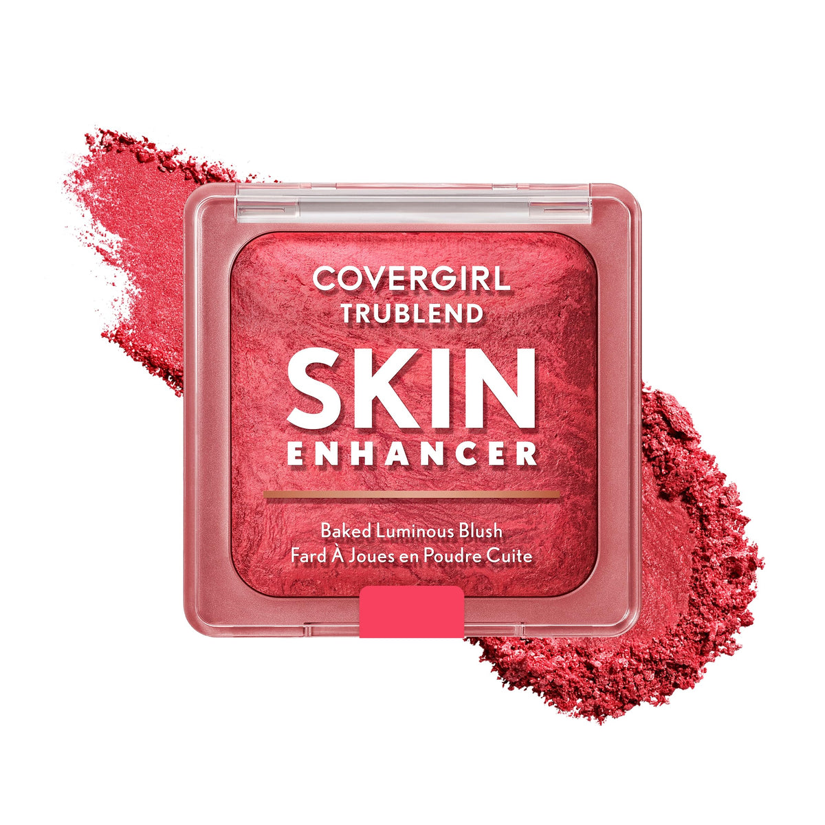 COVERGIRL TruBlend Skin Enhancer Baked Luminous Blush, with Hyaluronic Acid & White Rose Extract, Blends Seamlessly - Please Please Pink (Bright Pink with Light Swirls)