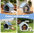 Bifanuo Dog House Outdoor Indoor for Small Dogs - Plastic Pet Shelter, Easy-Assemble & Weather-Resistant for Living Room, Balcony (Blue, 18" L x 22.4" W x 22.2" H)