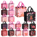 Jaywayang 8Pcs Halloween Trick or Treat Tote Bags with Handles ， Reusable Non-Woven Ghost Face Gift Bags for Adults Kids Gifts Wrapping, Party Supplies.