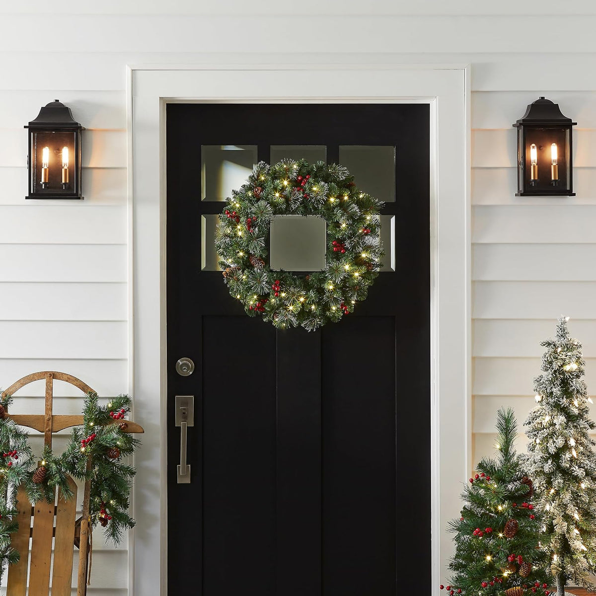 National Tree Company 24in Pre-Lit Crestwood Spruce Christmas Wreath