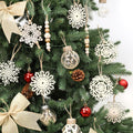 Wooden Snowflakes Ornaments Rustic Christmas Decorations for Tree Crafts