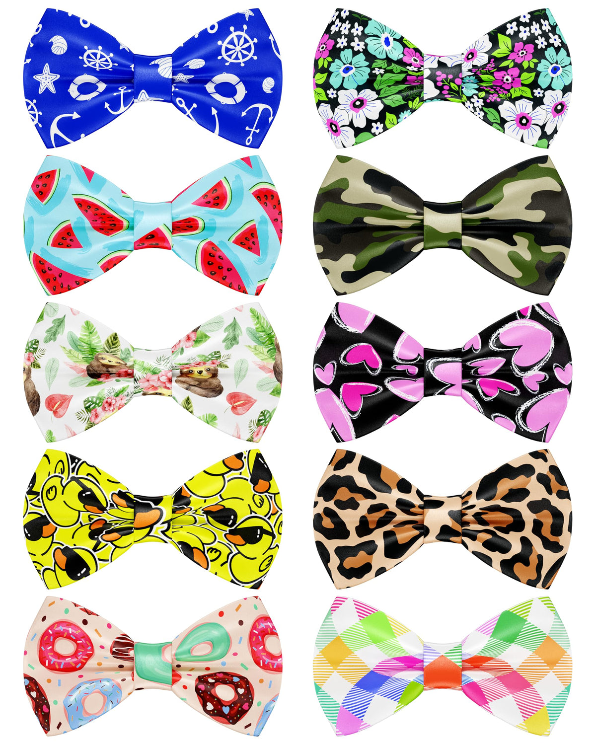 PET SHOW 10 Pack Fall Dog Bowties for Large Dogs Sliding on Collar