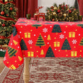 Rectangle Waterproof Vinyl Table Cloth, Wipeable Tablecloth with Flannel Backing, Plastic Table Cover for Fall, Thanksgiving (Pumpkin, 52" x 70")