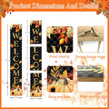 Fall Wooden Porch Sign 47" Autumn Pumpkin Maple Leaf Front Door Welcome Sign Vertical Standing Sign For Garden Home Yard Farmhouse Thanksgiving Decor