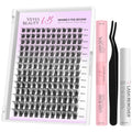 VEYESBEAUTY Lash Clusters Individual Eyelash Extensions Thin & Invisible Band DIY False Eyelashes for Self-application Newbie's Five-Second Series Wispy Lash Tray, Dreamy 8-16mm Mixed Length