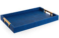Home Redefined 17.5"x12" Gold Glossy Crocodile Faux Leather Serving Tray Beautiful Modern Elegant Decorative Tray with Handles Ottoman Coffee Table Tray for All Occasion's