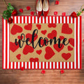Tinideya 2 23.6 X 35.4 Inches Plaid Ghost Red Brown | Layered Coir Doormat Set, Non Slip Backing for Outdoor Entryway, Buffalo Plaid Seasonal Design, Front Porch Home Decor
