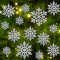 kockuu Christmas Decorations Snowflake Ornament White for Tree Decor Craft