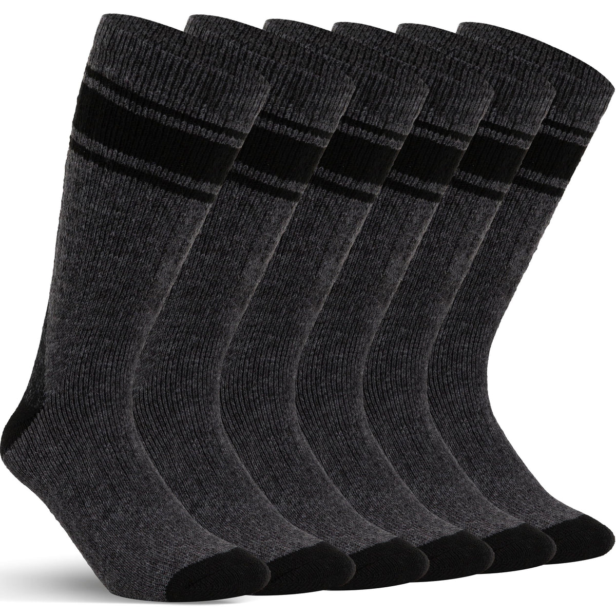 Alvada Mens Merino Wool Crew Socks Thermal and Warm Socks for Winter Work Hiking Running 3 Pairs