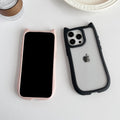 FLIRACON Cute Cat Ears Clear Phone Case Compatible with iPhone Case (Black,for iPhone 15)