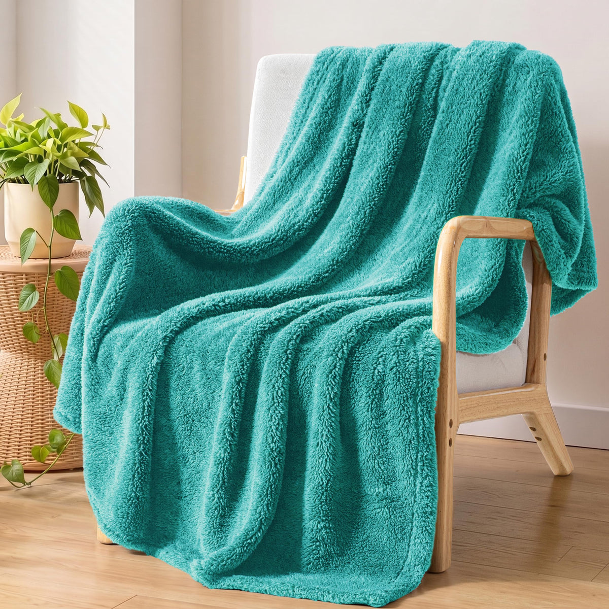 Exclusivo Mezcla Soft Plush Fleece Throw Blanket for Couch Camel