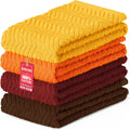 DecorRack 100% Cotton Kitchen Towels 15x25 in, Rustic Set (Pack of 4)