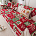 vctops Christmas Couch Cover, Christmas Decorations Soft Chenille Checkered Sofa Cover Washable Non-Slip Sectional Couch Cover for Dogs, Children, Pets Furniture Protector (Red,28"x28")