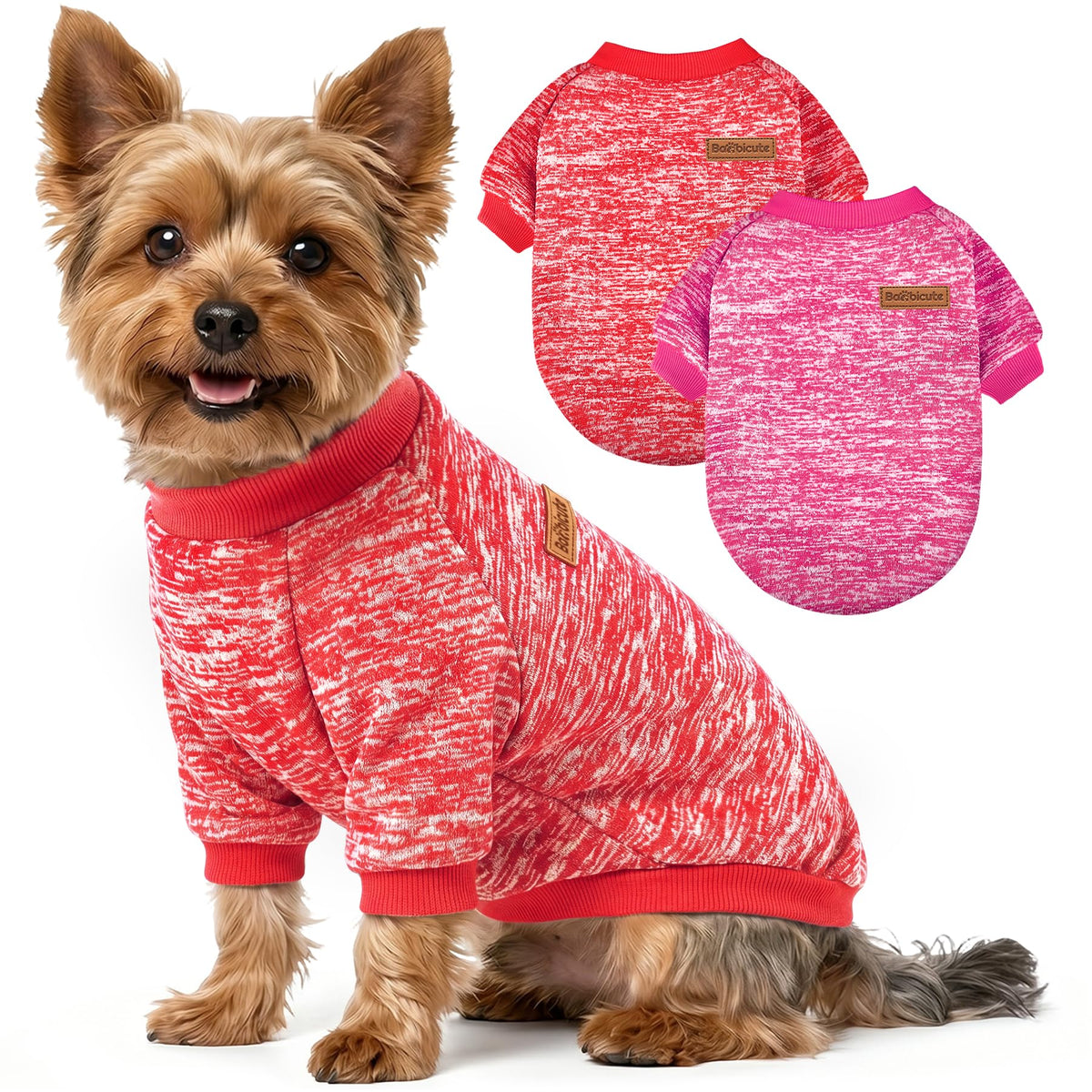 3 Pack Dog Sweaters for Small Dogs Girl Boy Winter Fleece Clothes Warm Soft Dog Sweatshirt Outfit for Dogs Cats Pet Apparel