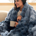 Bedsure Fluffy Bubble Faux Fur Throw Blanket, 50"x60", Cream