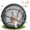 Hamster Ball for Cats, Rolling Cat Playpen, Foldable Mesh Outdoor Catio (A)