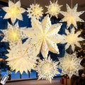 Paper Snowflake Lanterns with Lights, 5 Pack Christmas Hanging Decorations