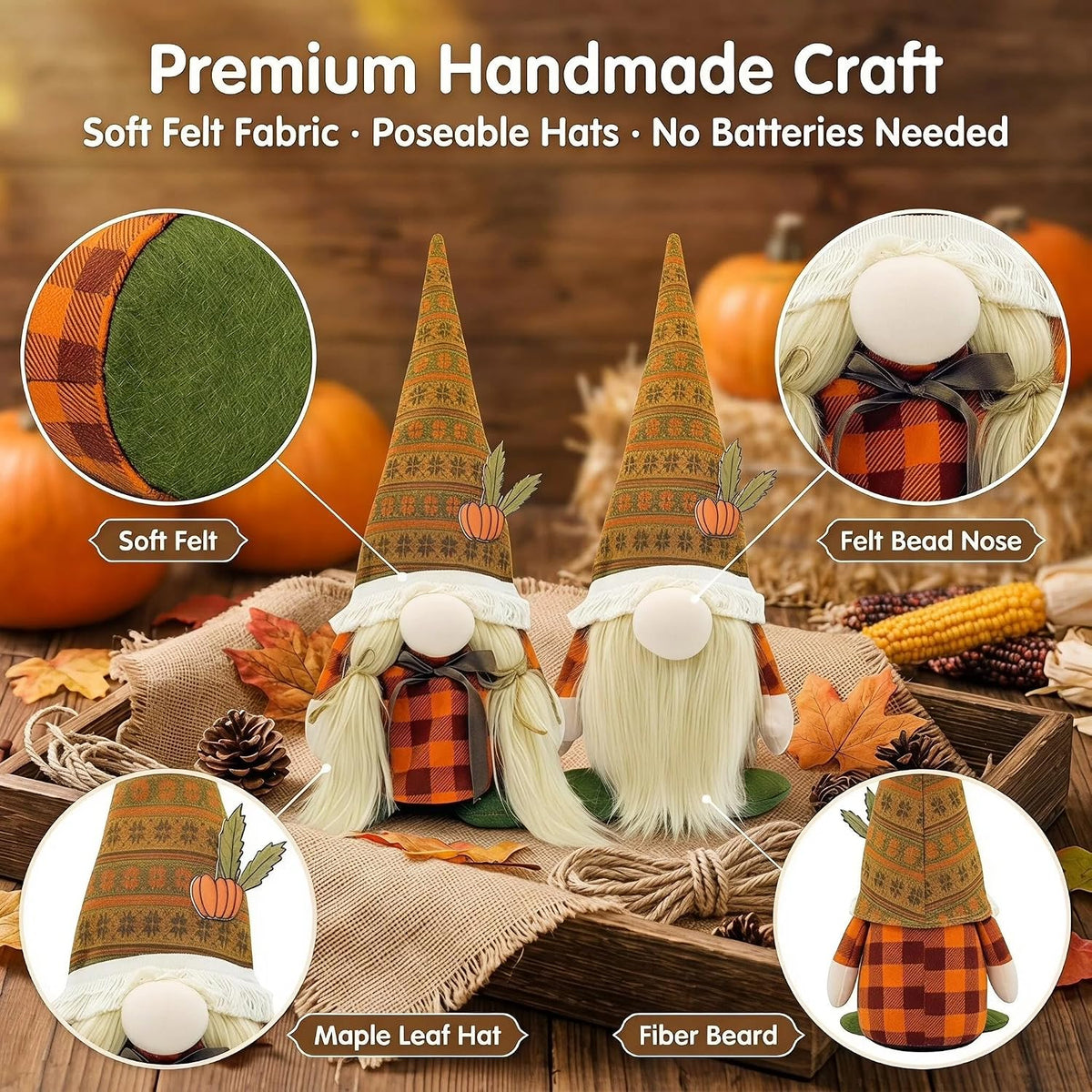Lovinland Thanksgiving Decorations for Home - Fall Gnomes Decor Indoor