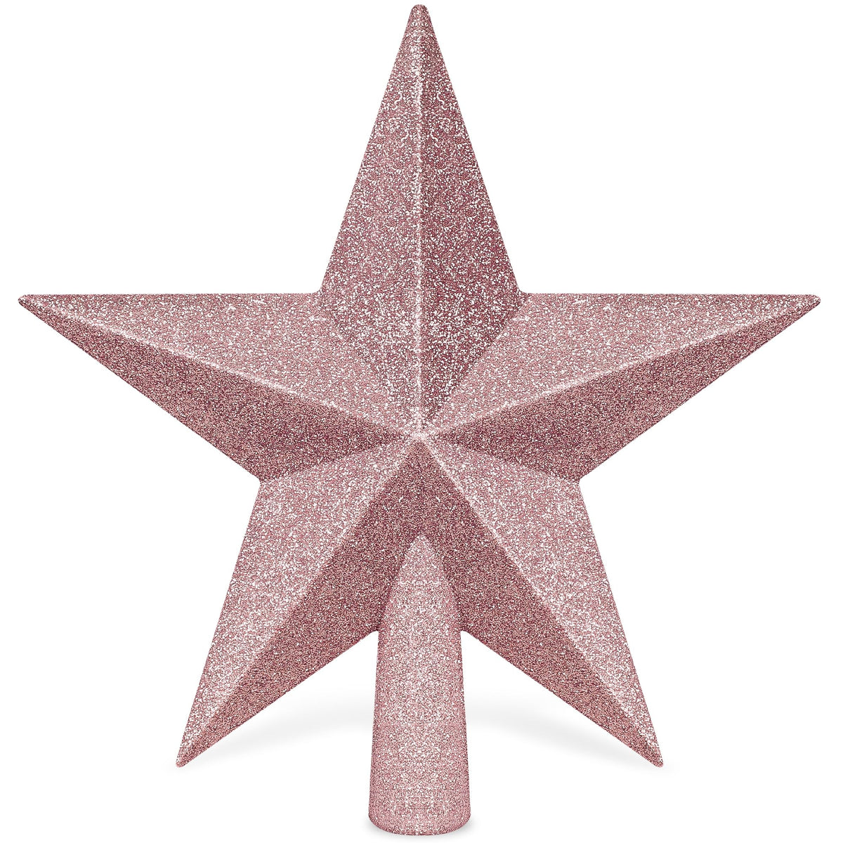 Christmas Tree Star Topper, 8" Gold Glitter Xmas Star Tree Decorations, 3D