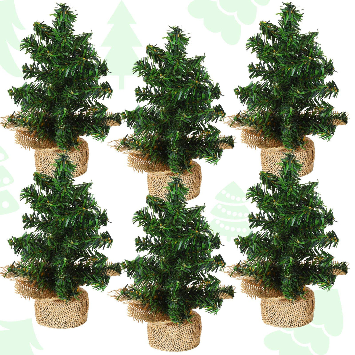 Yinder 2 Pcs 7.87 Inch Mini Christmas Tree Tabletop Pine Decoration