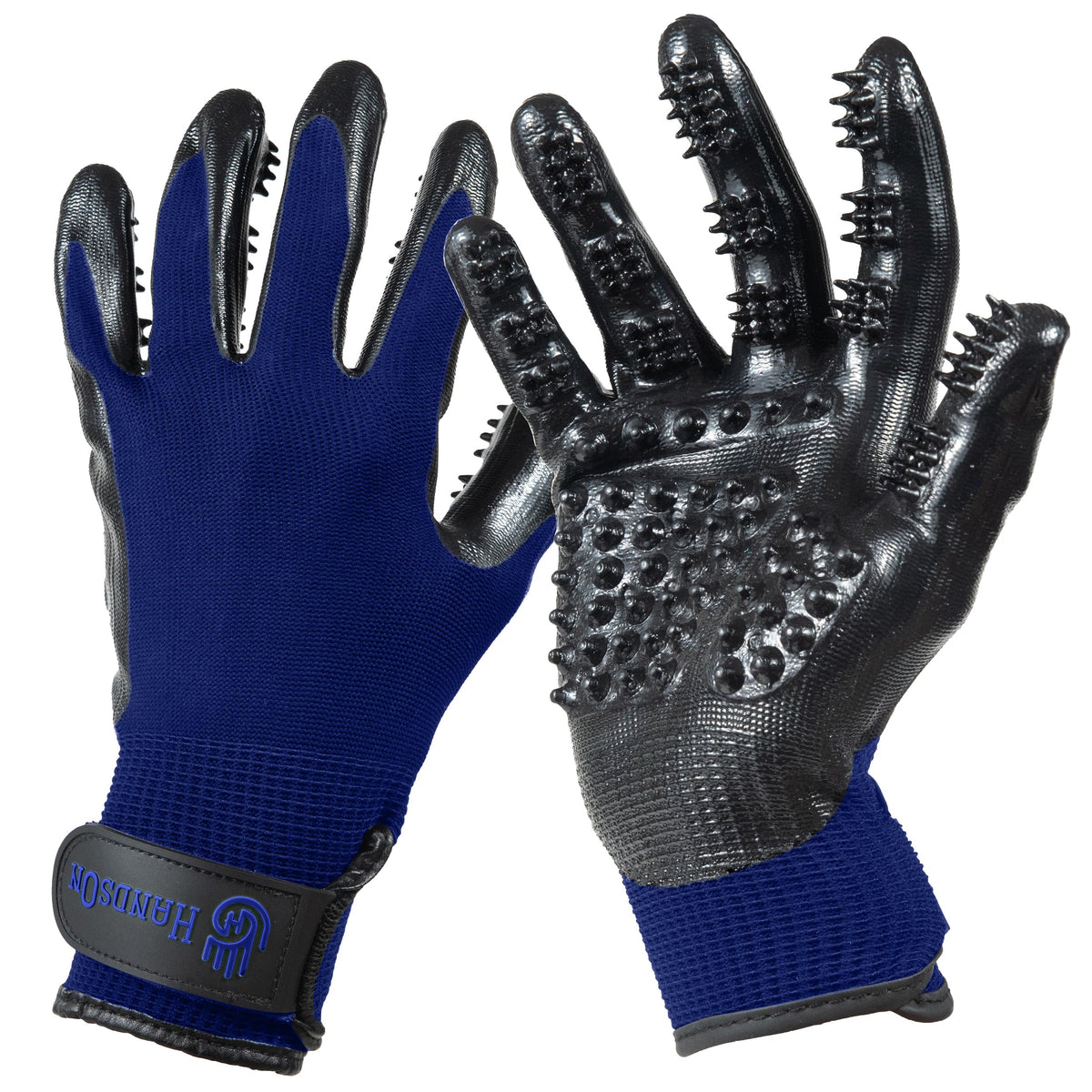 H HANDSON Pet Grooming Gloves - Patented #1 Ranked, Award Winning Shedding, Bathing, & Hair Remover Gloves - Gentle Brush for Cats, Dogs, and Horses (Grey, Small)