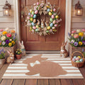 Tinideya 2 23.6 X 35.4 Inches Plaid Ghost Red Brown | Layered Coir Doormat Set, Non Slip Backing for Outdoor Entryway, Buffalo Plaid Seasonal Design, Front Porch Home Decor