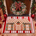 Tinideya 2 23.6 X 35.4 Inches Plaid Ghost Red Brown | Layered Coir Doormat Set, Non Slip Backing for Outdoor Entryway, Buffalo Plaid Seasonal Design, Front Porch Home Decor