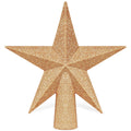 Christmas Tree Star Topper, 8" Gold Glitter Xmas Star Tree Decorations, 3D