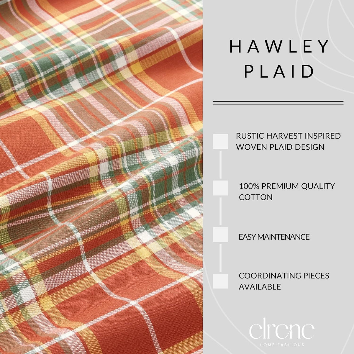 Hawley Plaid Harvest Cotton Tablecloth, Multicolor - 70" W x 70" L Round