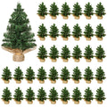 Yinder 2 Pcs 7.87 Inch Mini Christmas Tree Tabletop Pine Decoration