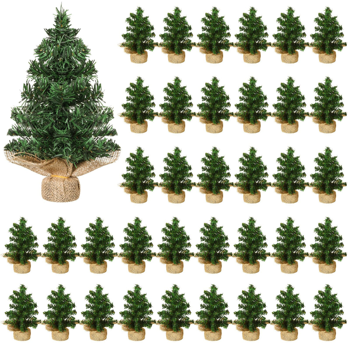 Yinder 2 Pcs 7.87 Inch Mini Christmas Tree Tabletop Pine Decoration