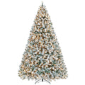 Yaheetech 6ft Pre-Lit Snow Flocked Artificial Christmas Tree, 250 Lights