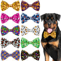 PET SHOW 10 Pack Fall Dog Bowties for Large Dogs Sliding on Collar