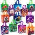 Jaywayang 8Pcs Halloween Trick or Treat Tote Bags with Handles ， Reusable Non-Woven Ghost Face Gift Bags for Adults Kids Gifts Wrapping, Party Supplies.