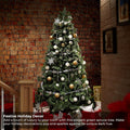 Casafield 7.5FT Realistic Green Spruce Unlit Artificial Holiday Christmas Tree with Sturdy Metal Stand