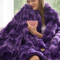 Bedsure Fluffy Bubble Faux Fur Throw Blanket, 50"x60", Cream