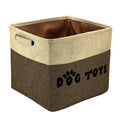 PET ARTIST Dog Toy Basket, Large Collapsible, Brown, M: 15"x11"x9" | Dog Toy Bin Box, Comfortable Handles, Large Pet Toy Storage Organizer, For Accessories, Toys, Coat & Clothing, Blanket Leash