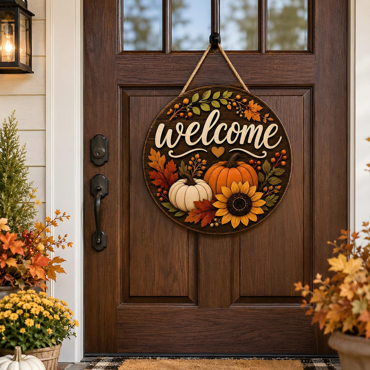 Thanksgiving Decorations - Fall Thanksgiving Welcome Sign for Front Door