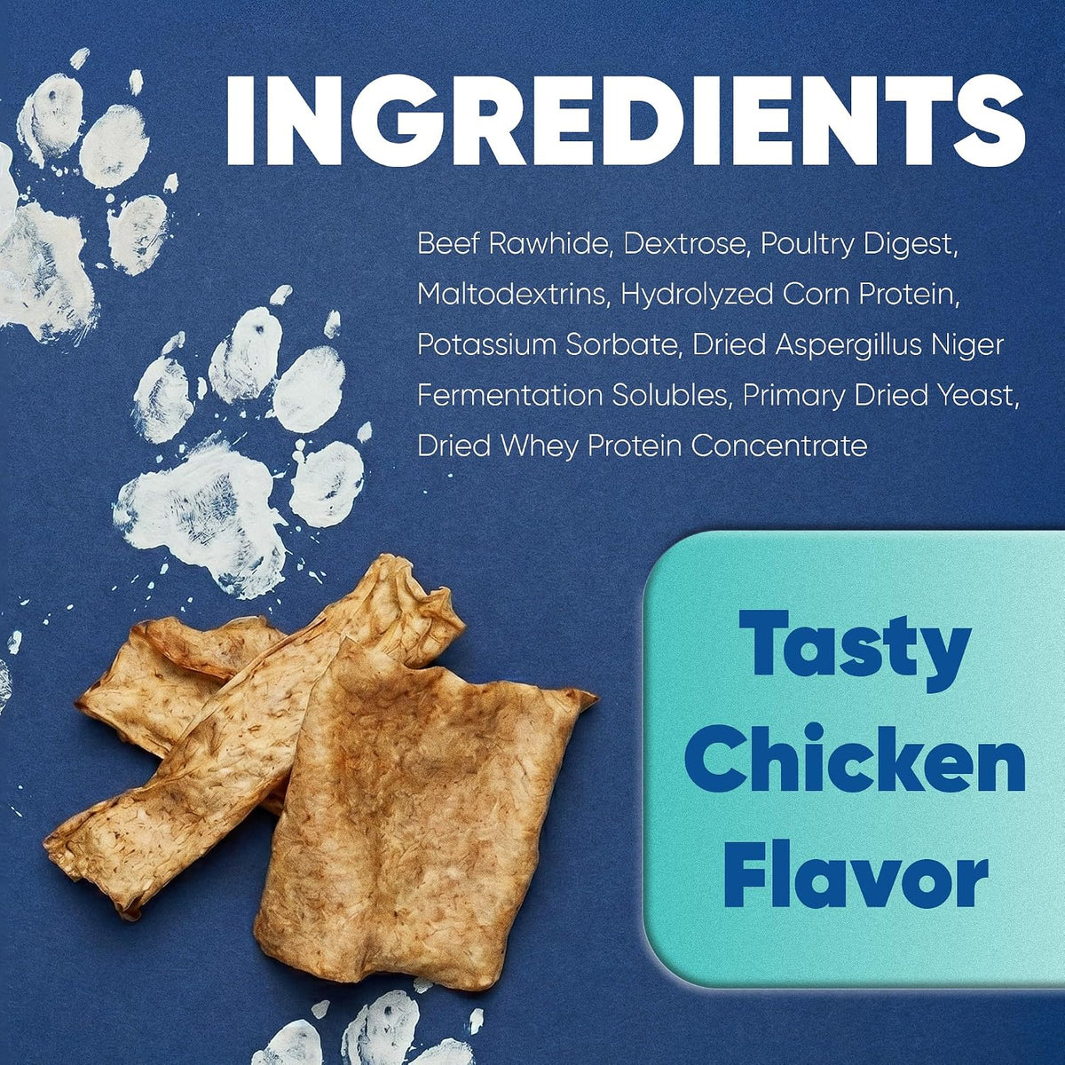 Virbac C.E.T.® Enzymatic Oral Hygiene Chews for Dogs, Medium - Plaque & Tartar Control - Single Layer Beefhide with Exclusive Dual-Enzyme System & Tasty Chicken Flavor - Easy to Give Dog Dental Chew
