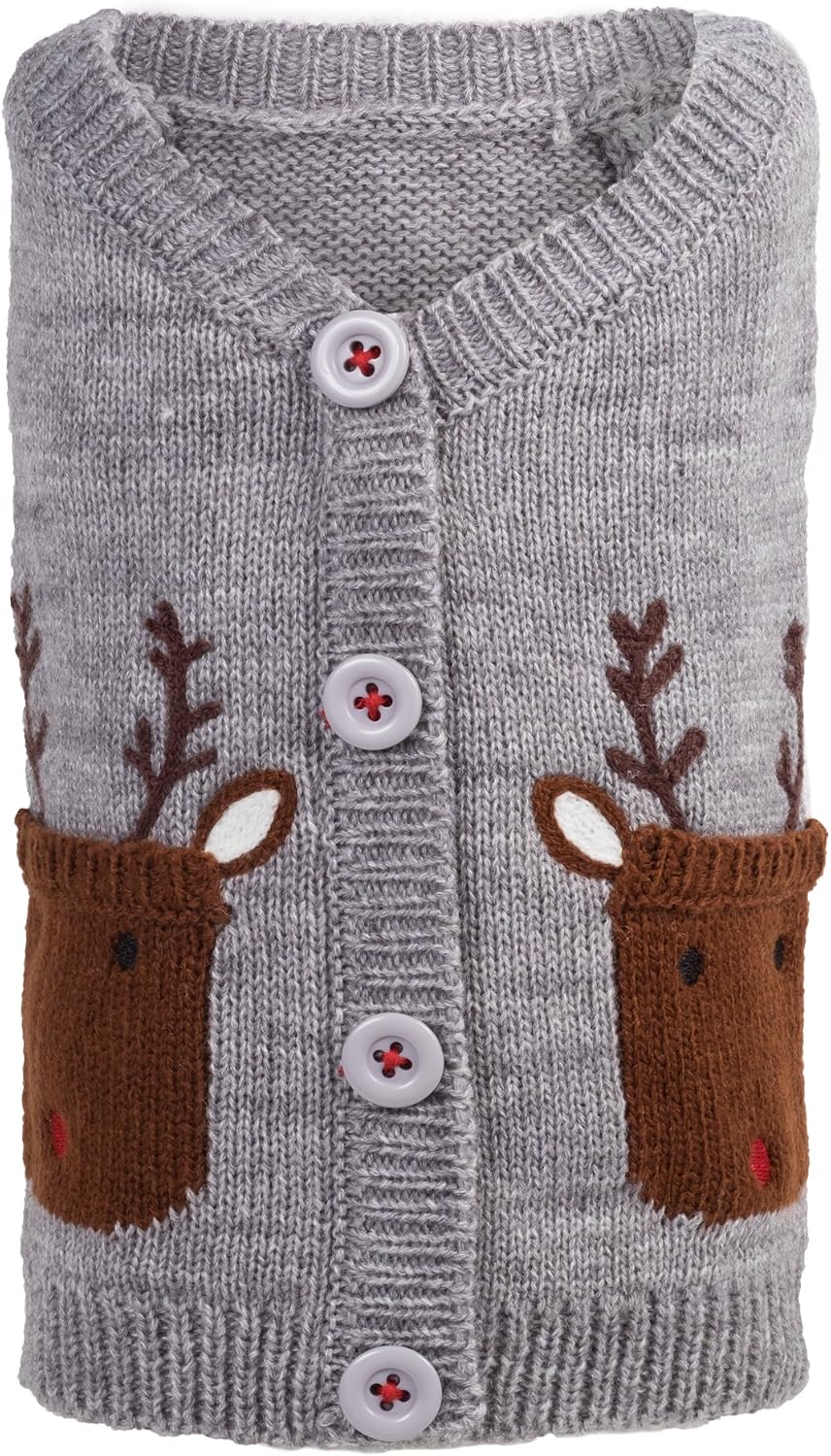 THE WORTHY DOG Sleeveless Pullover Pet Sweater, for Medium Dogs, Reindeer