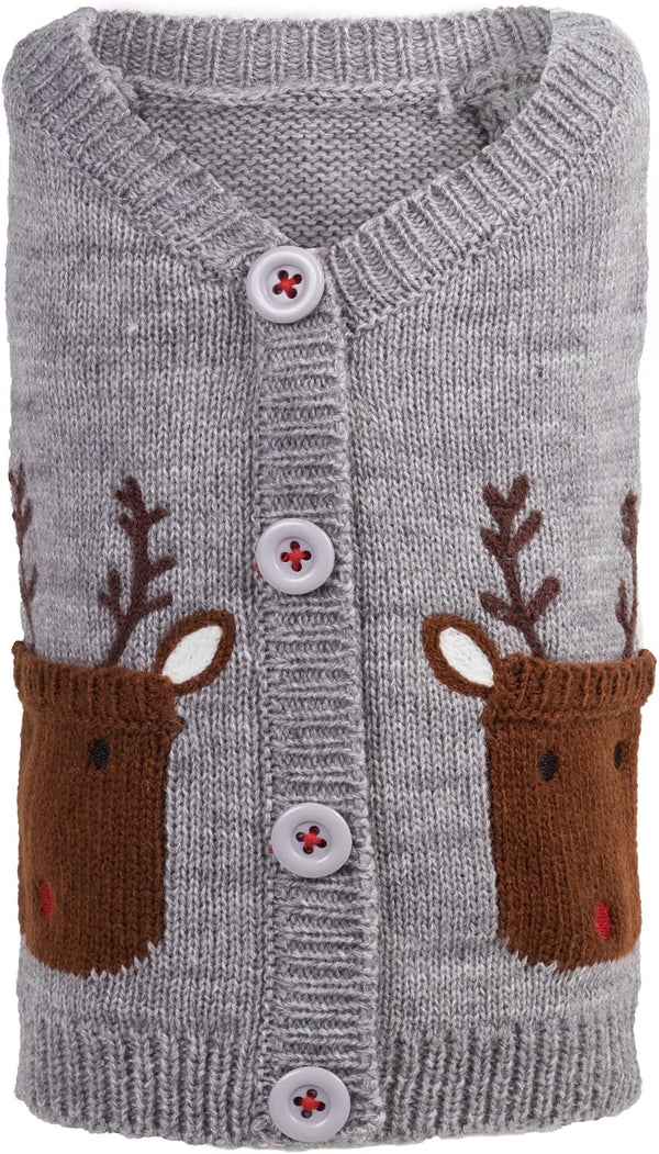 THE WORTHY DOG Sleeveless Pullover Pet Sweater, for Medium Dogs, Reindeer