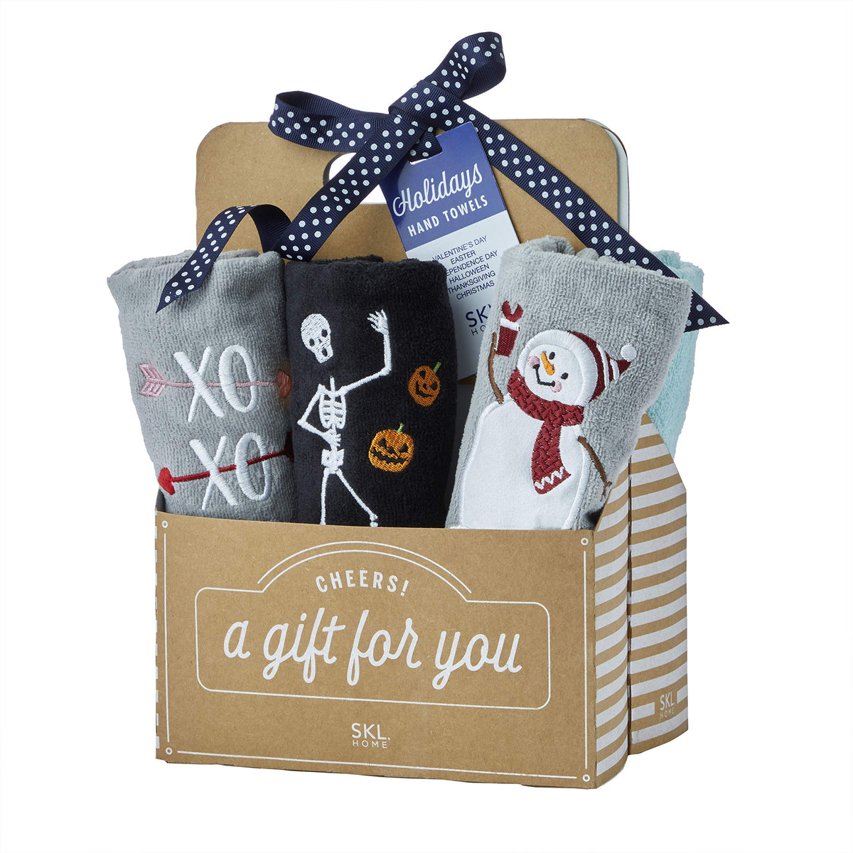 SKL Home Seasonal Jacquard Hand Towel Gift Set, 6 Count, Multicolored